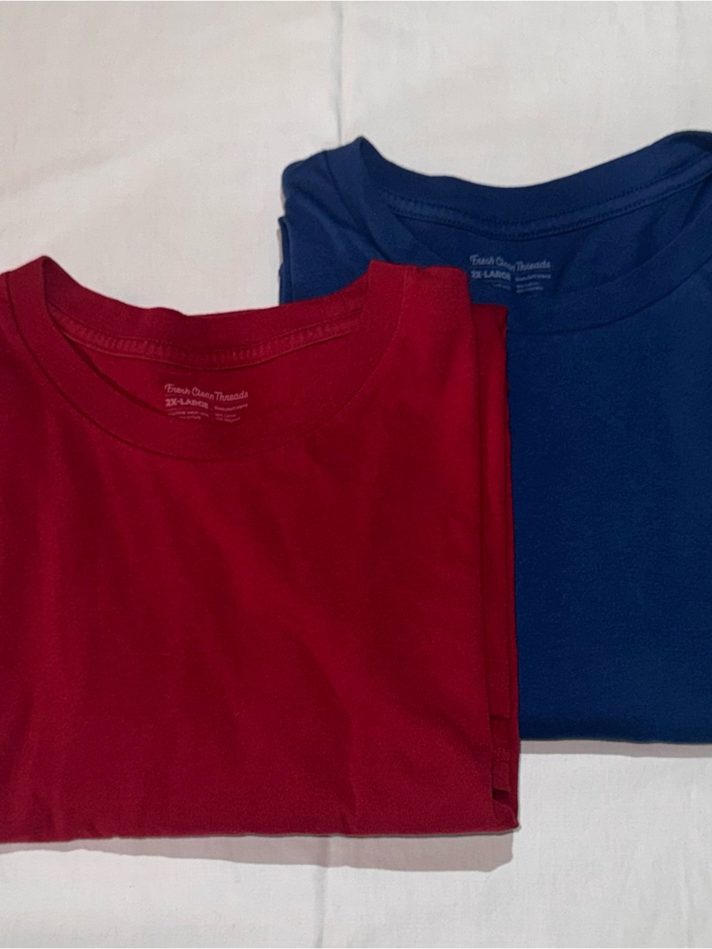 Men's Crewneck Short Sleeve Tee - Red & Blue